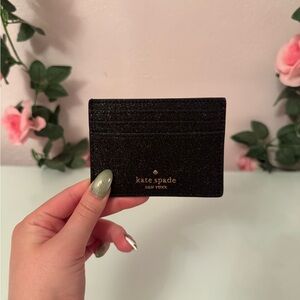 SOLD: kate spade Black Glitter Slim Card Case